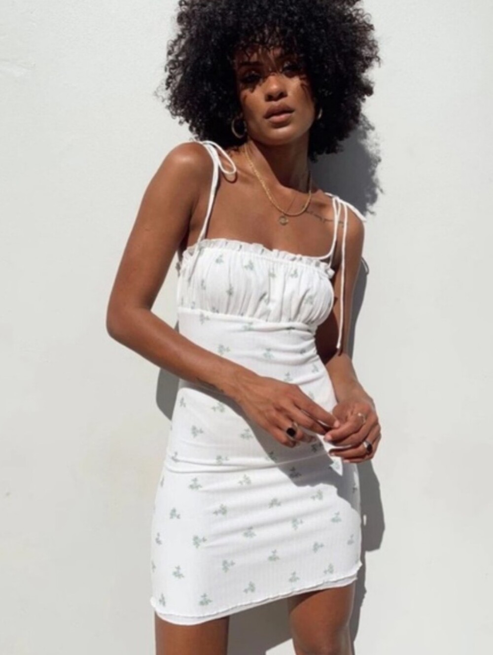 Princess Polly White Floral Tie-Strap Floral Mini Dress